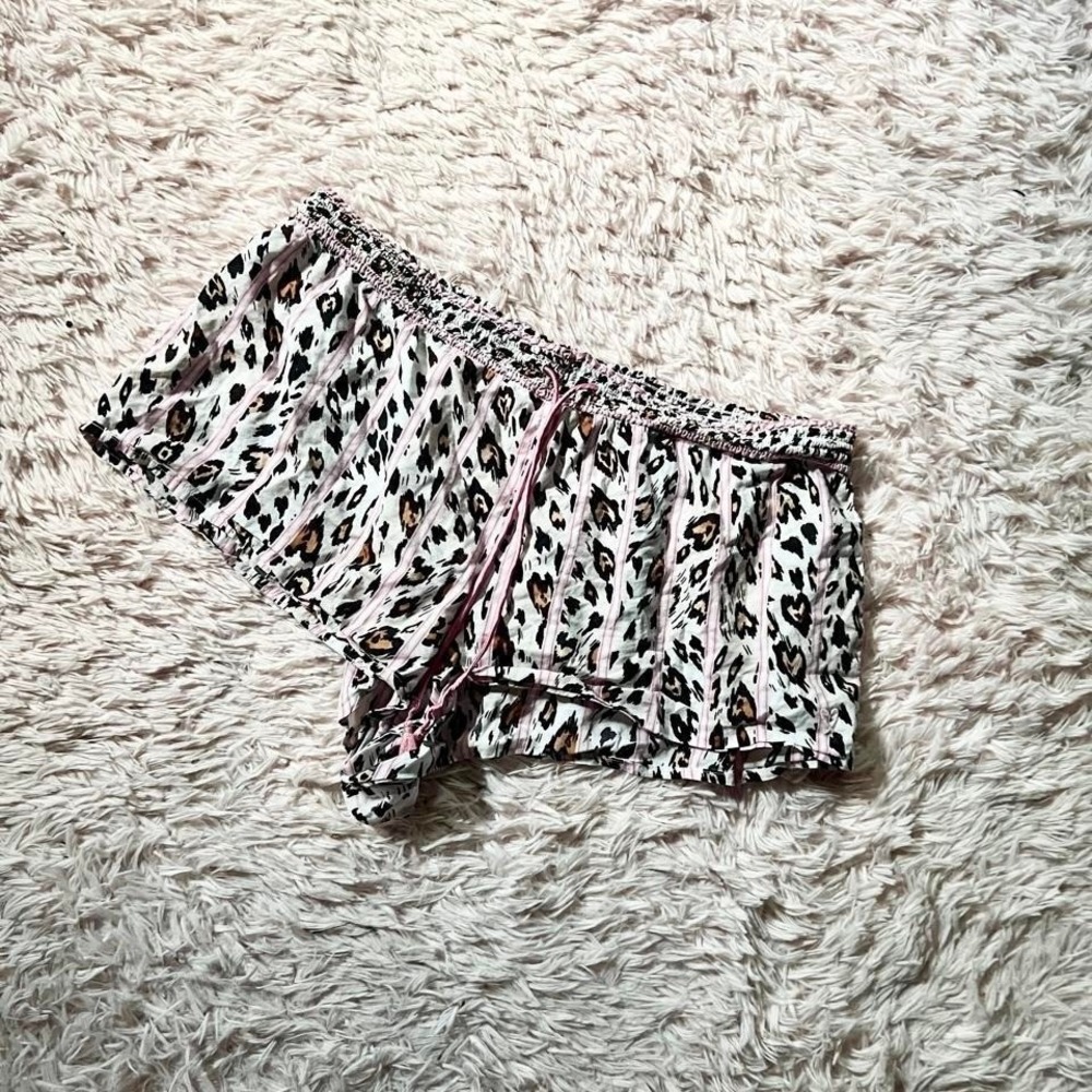 Y2K Animal Print Cheetah Micro Mini Lounge Sleep Shorts Womens L Trashy Chic Joy